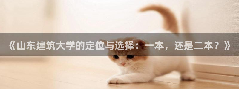 谈球吧不出款：《山东建筑大学的定位与选择：一本，还是二本？》